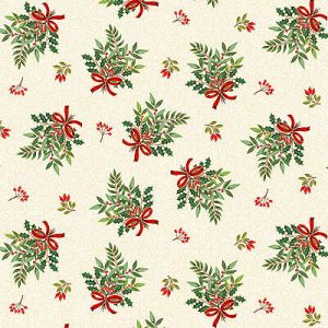 Classic Foliage fabric: Bouquet Cream (per 1/4 fabric) | 