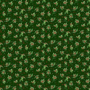 Classic Foliage fabric: Holly Spray Green (per 1/4 fabric) | 