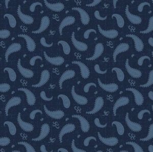 Rainbow Sampler fabric: Large Paisley Blue (per 1/4 metre) | 