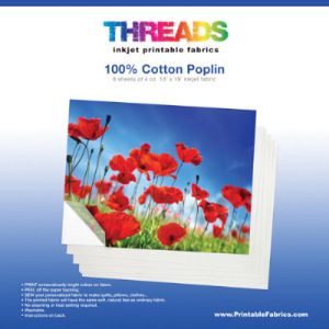 THREADS Cotton Poplin 4oz Inkjet Fabric Large Sheets | 