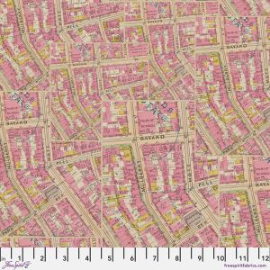 Eclectic Elements Palette fabrics, Pink Map | 