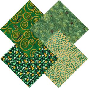 Gustav Klimt fabric: Emerald Fat Quarter Bundle | 