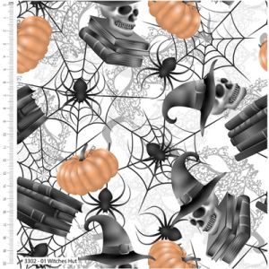 Gothic Halloween Fabric Witches Hut (per 1/4 metre) | 