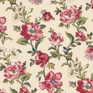 Midnight Meadow fabric: Bold Bloom, Cream | 