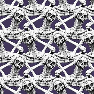 Hocus Pocus Halloween Fabric: Screaming Skeleton Purple (per 1/4 metre) | 