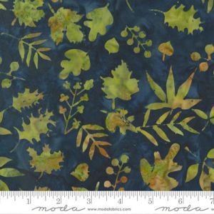 Bonfire Batik fabric: Leaves Midnight (per 1/4 metre) | 