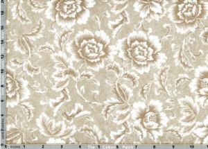 Paris Noir Fabric: Large Floral Taupe (per 1/4 metre) | 