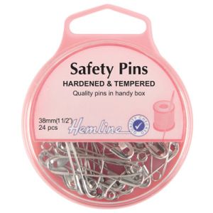 Hemline Safety Pins  Size 2 Nickel (38mm) | 