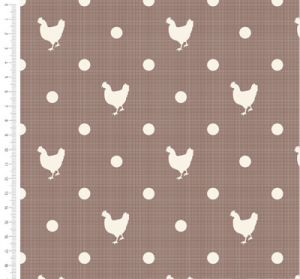 Blue Skies and Nutmeg fabric: Brown Chicken (per 1/4 metre) | 