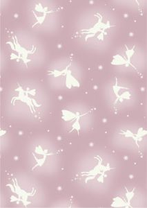 Glow Fairies fabric: Glow Fairies on Soft Pink | 