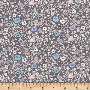 Enchantment Fabric: Enchanted Florals Charcoal (per 1/4 metre) | 