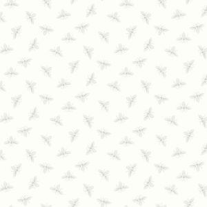 Petite Bees Fabric: Bees, Cloud | 