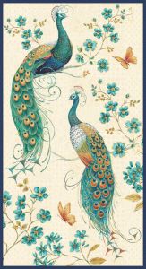 Peacock Pavillion Fabric: Peacock Ivory 60cm Panel | 