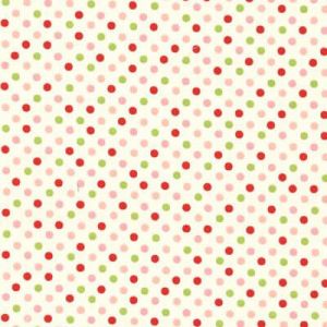 Colour Basic Polka Dots: Medium Spots Red/Green (per 1/4 metre) | 