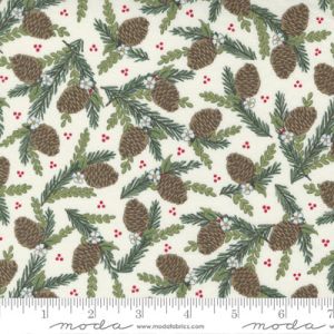 Pinecones and Berries Fabric: Pinecones Winter White (per 1/4 metre) | 