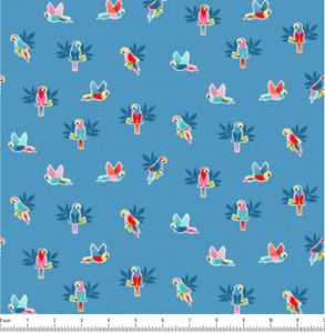 Pool Party fabric: Parrots Blue (per 1/4 metre) | 