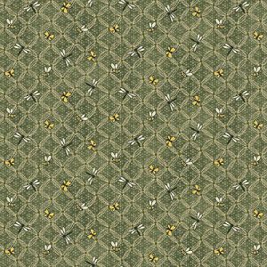 One S1ster Fabrics: Diamond & Bugs Green (per 1/4 metre) | 