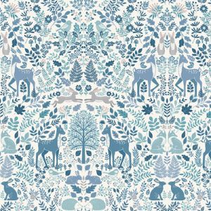 Foxwood Fabric Makower Dawn Nature Trail Blue | 