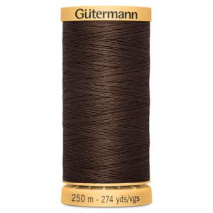 Gutermann Natural Cotton 50 Weight Thread 250m 1912 Brown | 