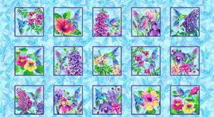 Hummingbird Heaven Fabric: Block Panel | 