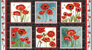 Poppy Days Fabric: Poppy Days 60cm Block Panel | 