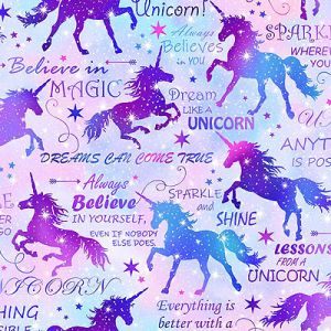 Just for Kids fabric: Unicorn Dreams Pink (per 1/4 metre) | 