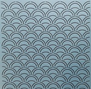 Quilt Stencil  12' Blue Ocean Waves Background | 