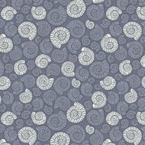 Dino Glow Fabric Ammonites Natural (Glow in the Dark) Lewis and Irene | 