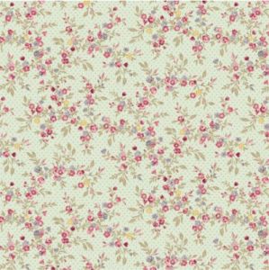 Sienna Fabric: Trailing Flowers Mint (per 1/4 metre) | 