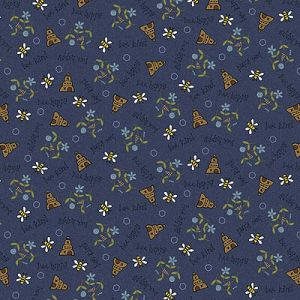 Gail Pan Designs: Bees and Hives Blue (per 1/4 metre) | 