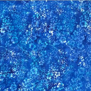 Bali Handpaints Fabric: Dappled Leaves Royal Blue (per 1/4 metre) | 