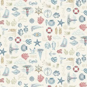 High Tide Fabric: Maritime, Cream | 