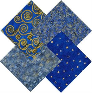 Gustav Klimt fabric: Sapphire Fat Quarter Bundle | 