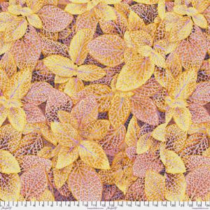 Kaffe Fassett Collective Fittonia fabric Gold | 