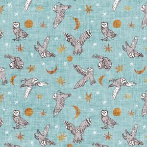 Forest Fable Fabric: Midnight Owls Sky (per 1/4 metre) | 