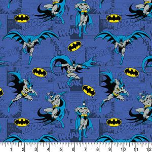 Superheroes Fabric: Batman Comics Blue (per 1/4 metre) | 