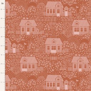 Tilda My Neighbourhood Rust Fabric (per 1/4 metre) | 