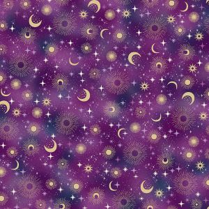 Luna Fabric: Constellation, Purple | 