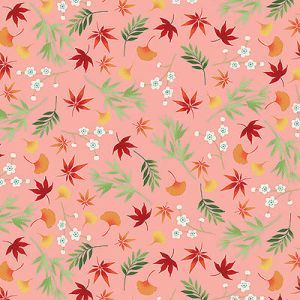 Michiko Fabric: Foliage Peach (per 1/4 metre) | 