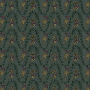 One S1ster Fabrics: Stars & Wavy Lines Dark Teal (per 1/4 metre) | 