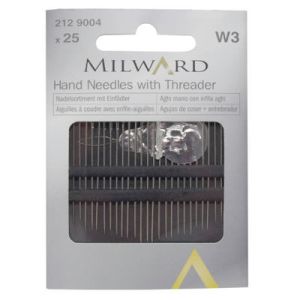 Milward: Hand Sewing Needles Multi Pack with Threader: 25 Pieces | 