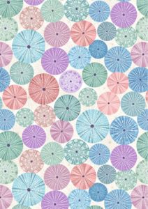 Chalki fabric: Multi Sea Urchin on Cream Lewis and Irene | 