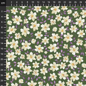 Briarwood fabric: Floral Vine Moss (per 1/4 metre) | 