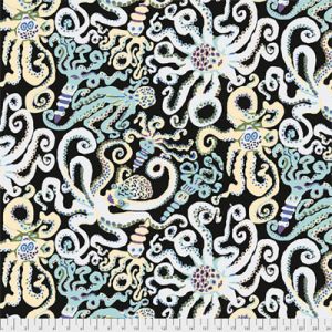 Brandon Mably Fabric: Octopus Black (per 1/4 metre) | 