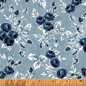 Gina fabric: Packed Floral Chambray (per 1/4 metre) | 