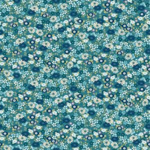 Kasumi fabric: Floating Flowers Teal | 