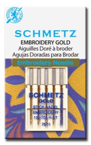 Schmetz Gold Embroidery Sewing Machine Needles 75/11 | 