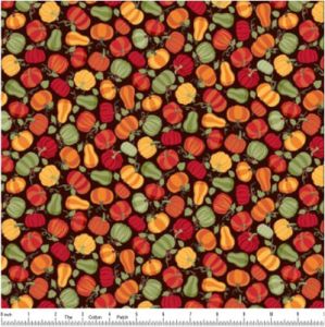 Autumn Days Fabric Pumpkins Dark (per 1/4 metre) | 