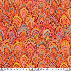 Kaffe Fassett Collective Marble Scallops Fabric, Red | 