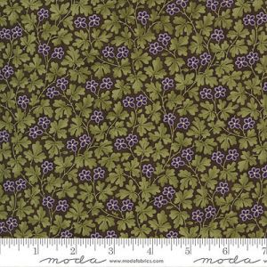 Mill Creek Garden Fabric: Flowers & Leaves Earth Brown (per 1/4 metre) | 